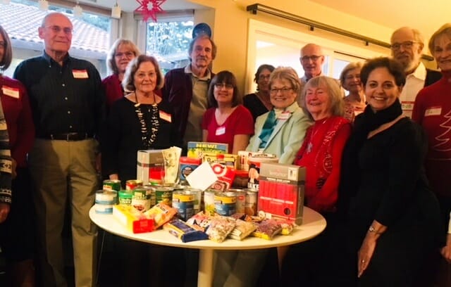 Members of the League of Women Voters of Diablo Valley collected donations at their holiday party for the Trinity Center in Walnut Creek, serving the homeless and working poor.